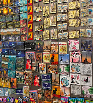 Picture of Paris magnets on a wall