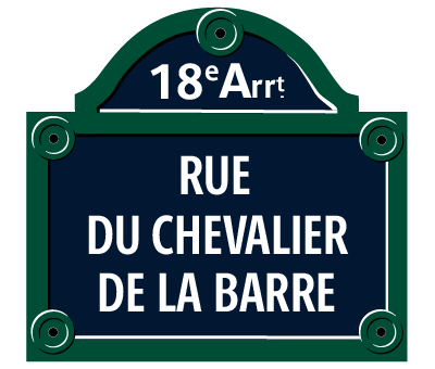 Parisian signage of Rue du Chevalier De La Barre